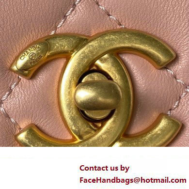 Chanel Lambskin  &  Gold-Tone Metal Small Flap Bag AS4353 Pink 2023